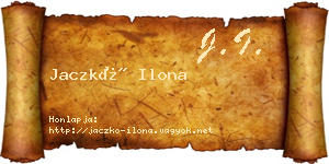 Jaczkó Ilona névjegykártya